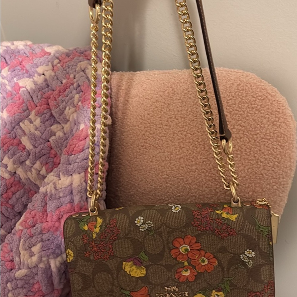 Coach Brown Floral Crossbody Bag